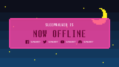 Twitch Offline Banner Generator Featuring a Pixel Art Night Sky 