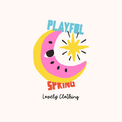 Logo Maker for a Clothing Brand Featuring Colorful Flat Illustrations