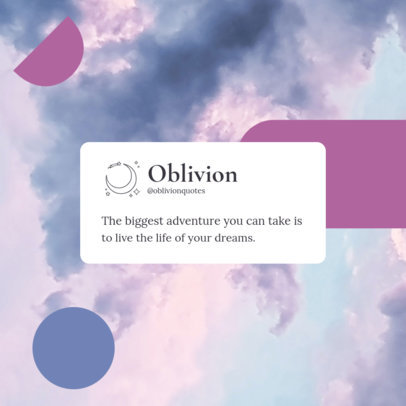 Instagram Post Design Template Featuring Positive Reminders