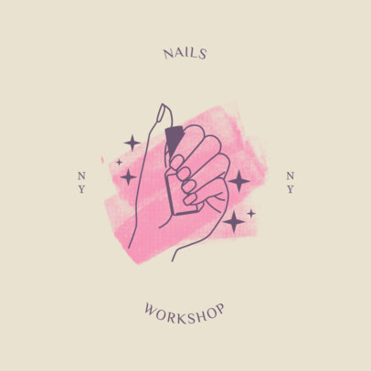 Logo Maker for Nail Products Featuring Female Hand Graphics 
