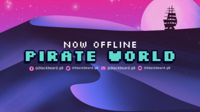 Twitch Offline Banner Creator with a Dreamy Landscape of a Pirate Sea