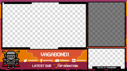 OBS Overlay Template for a Retro Streaming Channel Featuring an 8-Bit Warrior 