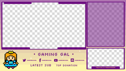 Twitch Overlay Design Maker Featuring a Pixel Art Princess 