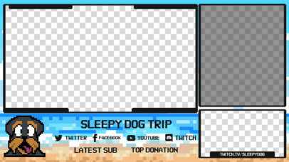 OBS Stream Overlay Maker for a Retro Gaming Channel Featuring a Dog Graphic 