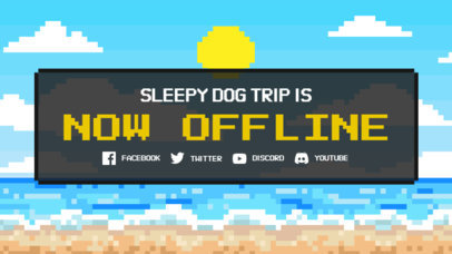 Twitch Offline Banner Maker With an 8-Bit Aesthetic and a Beach Background 