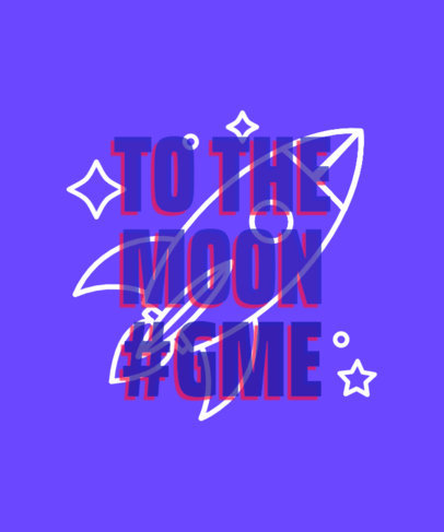T-Shirt Design Maker for WSB Gamblers Featuring a Rocket Graphic 2113l-3375