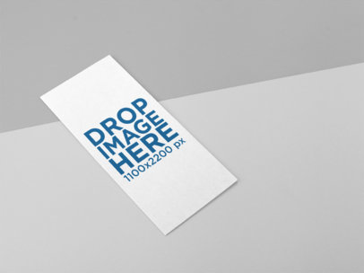 Trifold Brochure Template Lying on a Bicolor Surface