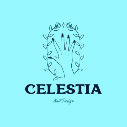 Nail Design Studio Logo Creator Featuring a Hand Drawing