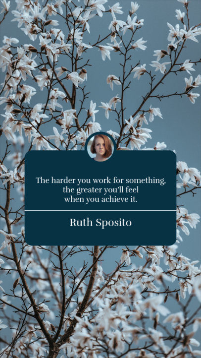 Instagram Story Template Featuring a Floral Background and a Positive Reminder 