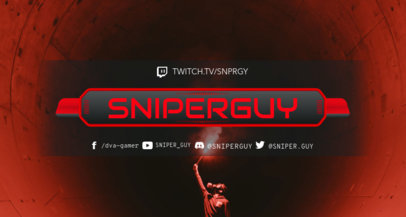 Twitch Banner Maker for Shooter Gamers Featuring a Simple Layout
