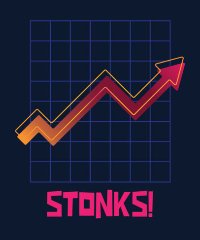 T-Shirt Design Maker for WSB Investors Featuring a Surging Graph