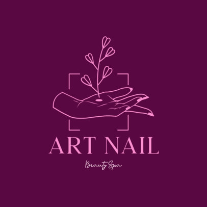 Illustrated Logo Maker for a Nail Spa Featuring a Hand Drawing