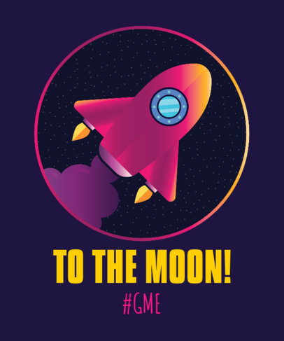 WallStreetBets-Themed T-Shirt Design Template for GME Holders Featuring a Rocket Icon 2076j-3375