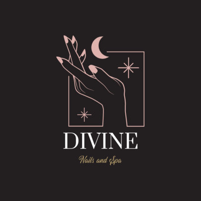 Elegant Logo Template for a Nail Spa Featuring an Outline Hand Illustration
