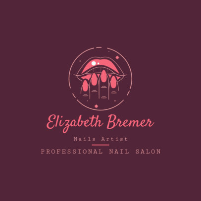 Nail Salon Logo Creator Featuring a Graphic of Lips