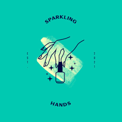 Logo Template Featuring a Female Hand with a Nail Polish