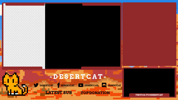Placeit - Twitch Overlay Template With a Retro 8-Bit Aesthetic