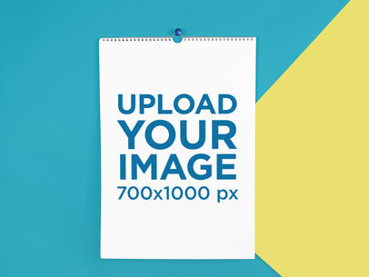 Calendar Mockup on a Wall with Two Colors