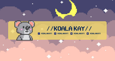 Twitch Banner Maker Featuring an 8-Bit Koala and a Night Sky Background 