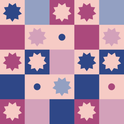 Abstract Print Pattern Design Template with Shapes and Squares