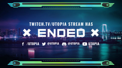 Twitch Overlay Template for a Stream Ended Screen with Cool Frames