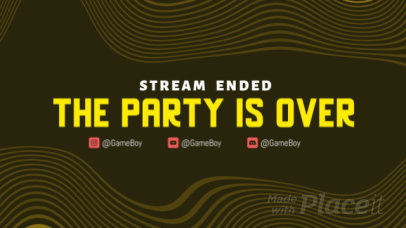 Twitch Stream Ending Screen Video Maker Featuring Wavy Lines 