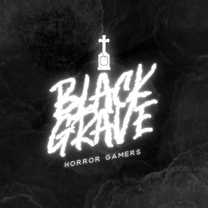 Logo Maker for a Horror Gamers Squad Featuring a Grave Icon