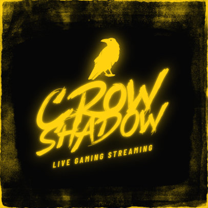 Typography Logo Template for a Horror Game Featuring a Crow Silhouette 4036l