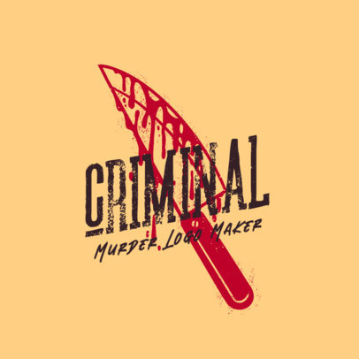 Horror Gaming Logo Template with a Butcher Knife Graphic 4037j