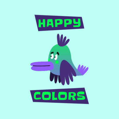 Clothing Logo Template with a Cartoonish Bird Graphic