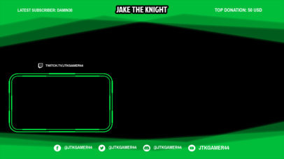 OBS Stream Overlay Template for Esport Streamers Featuring a Neon Frame 