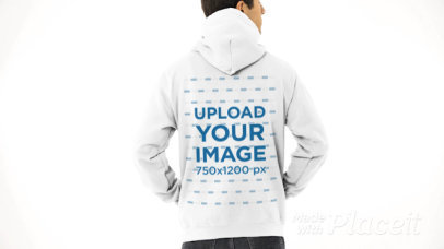 Video of a Man Showing the Back of His Hoodie 44088v