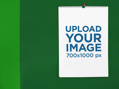 Mockup of a Back-to-School Calendar on a Bicolor Wall