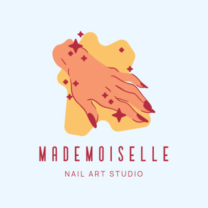 Logo Template for a Nail Salon Featuring a Hand Graphic 
