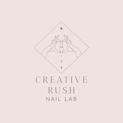 Nail Art Studio Logo Maker Featuring a Line Illustration of a Woman's Hands