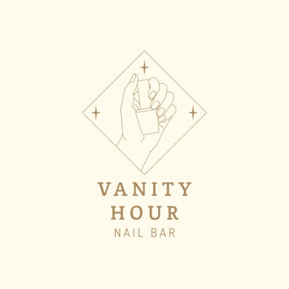 Nail Bar Logo Generator Featuring a Simple Line Illustration 