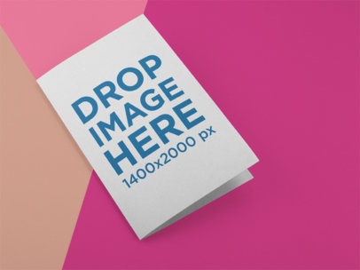 Bifold Brochure Template Lying on a Surface with Soft Colors a15215