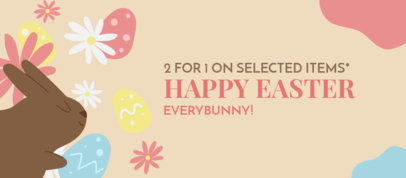 Facebook Cover Maker Featuring an Easter Bunny Graphic 3388