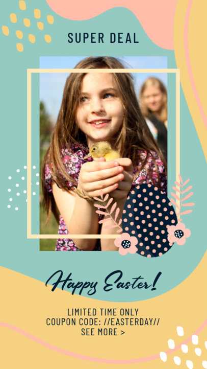 Instagram Story Design Maker for an Easter Sale Featuring an Illustrated Background 