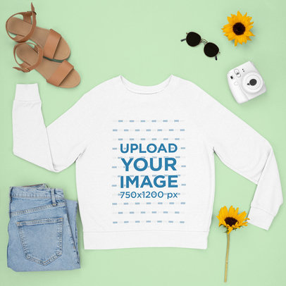 Sweatshirt Mockup Featuring a Spring Outfit m1640