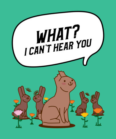 Kids' T-Shirt Design Template Featuring Easter-Related Quotes