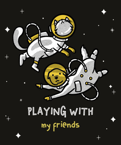 T-Shirt Design Maker Featuring Illustrations of Animals in Space