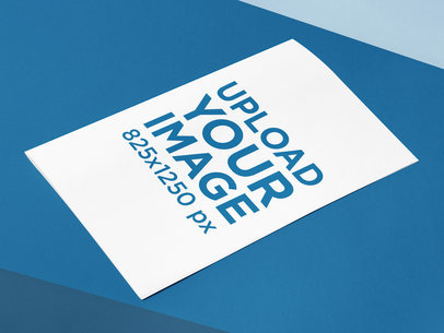 Bifold Brochure Template Lying on a Tricolor Surface