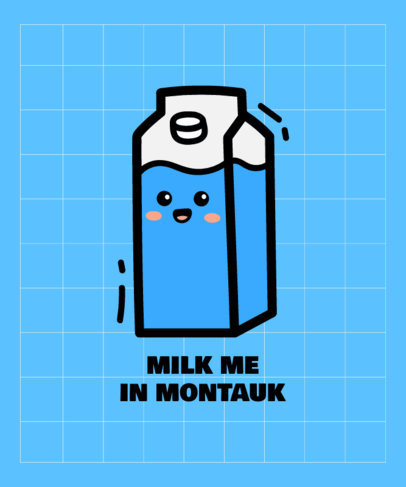 Cartoonish T-Shirt Design Generator Featuring Milk Carton Graphic and a Funny Quote