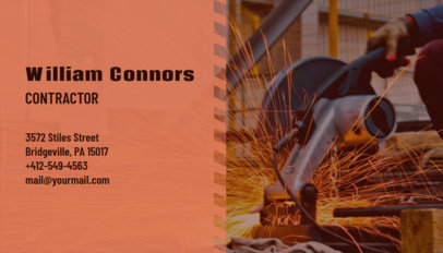Modern Business Card Template for a Local Contractor