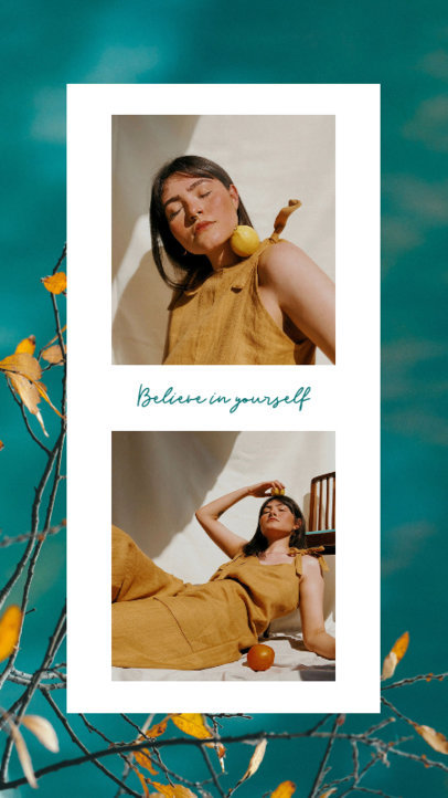 Instagram Story Design Template Featuring Fashion-Inspired Portraits