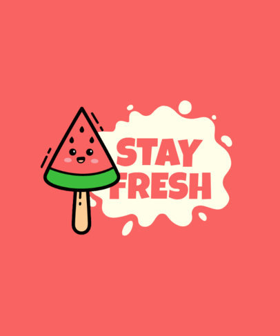 T-Shirt Design Template With Cute Food Icons and Quotes