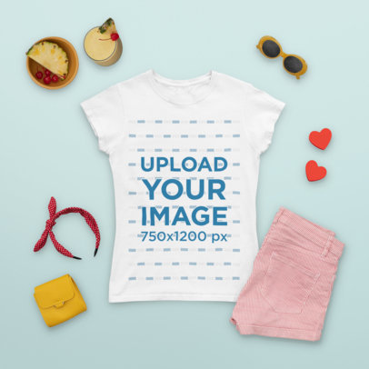 Outfit Mockup of a Tee Featuring Girly Garments