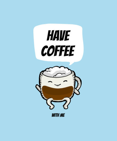 T-Shirt Design Maker Featuring Illustrated Coffee Mug Cartoons 