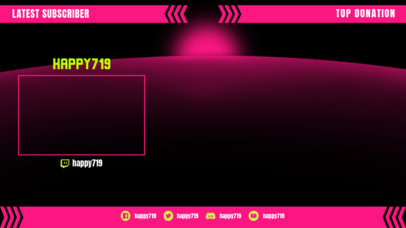 Twitch Overlay Design Template Featuring Top Panels